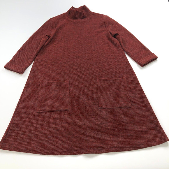Anthropologie Dresses & Skirts - Everly Medium A-Line Mock Neck Women's Pullover Sweater Burnt Orange MINT